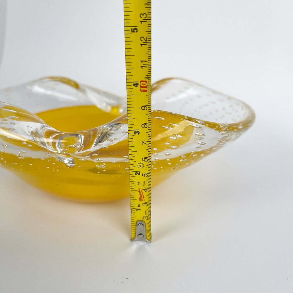 Vintage Murano Large Glass Art Dish Bowl Handmade Hand Blown Gift Present Rare - Picture 5 of 8